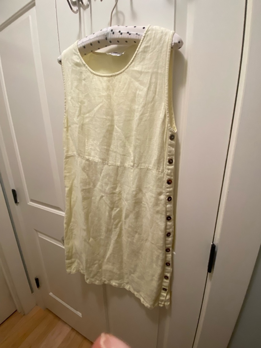 Kiko Pale Yellow Sleeveless Linen Dress size M